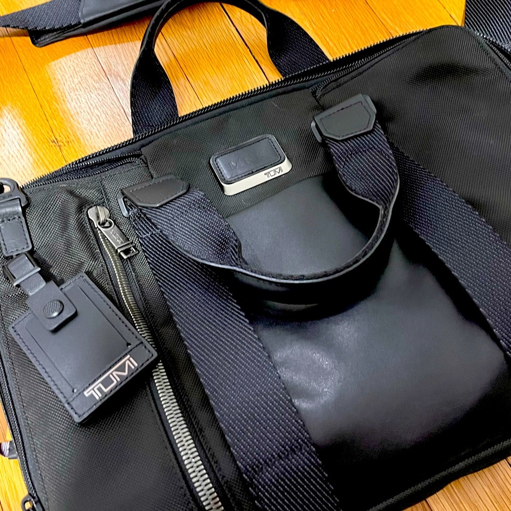 Tumi Alpha Bravo Aviano Slim Brief Laptop Bag Black
